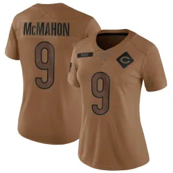 Women's Jim McMahon Chicago Bears No.9 Limited 2023 Salute To Service Jersey - Brown
