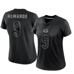 Women's Jim McMahon Chicago Bears No.9 Limited Reflective Jersey - Black
