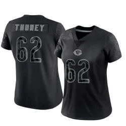Women's Joe Thuney Chicago Bears No.62 Limited Reflective Jersey - Black