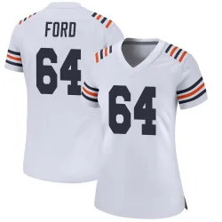 Women's Jonathan Ford Chicago Bears No.64 Game Alternate Classic Jersey - White