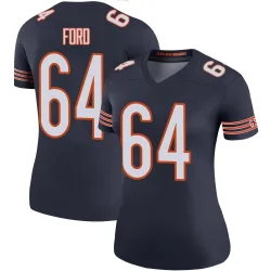 Women's Jonathan Ford Chicago Bears No.64 Legend Color Rush Jersey - Navy