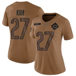 Women's Jonathan Kim Chicago Bears No.27 Limited 2023 Salute To Service Jersey - Brown