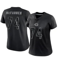 Women's Jordan McFadden Chicago Bears No.74 Limited Reflective Jersey - Black
