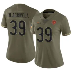 Women's Josh Blackwell Chicago Bears No.39 Limited 2022 Salute To Service Jersey - Olive