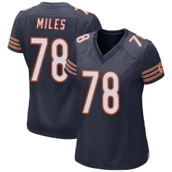 Women's Joshua Miles Chicago Bears No.78 Game Team Color Jersey - Navy