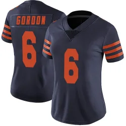 Women's Kyler Gordon Chicago Bears No.6 Limited Alternate Vapor Untouchable Jersey - Navy Blue