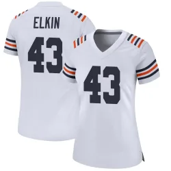 Women's Luke Elkin Chicago Bears No.43 Game Alternate Classic Jersey - White