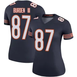 Women's Luther Burden III Chicago Bears No.87 Legend Color Rush Jersey - Navy