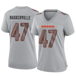 Women's Micah Baskerville Chicago Bears No.47 Game Atmosphere Fashion Jersey - Gray
