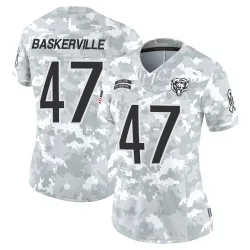 Women's Micah Baskerville Chicago Bears No.47 Limited 2024 Salute to Service Jersey - Arctic Camo