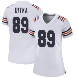 Women's Mike Ditka Chicago Bears No.89 Game Alternate Classic Jersey - White