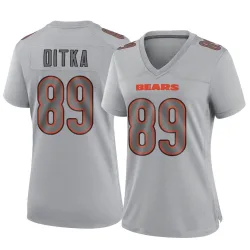 Women's Mike Ditka Chicago Bears No.89 Game Atmosphere Fashion Jersey - Gray