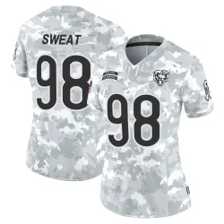 Women's Montez Sweat Chicago Bears No.98 Limited 2024 Salute to Service Jersey - Arctic Camo