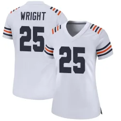 Women's Nahshon Wright Chicago Bears No.25 Game Alternate Classic Jersey - White