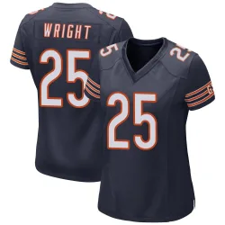 Women's Nahshon Wright Chicago Bears No.25 Game Team Color Jersey - Navy
