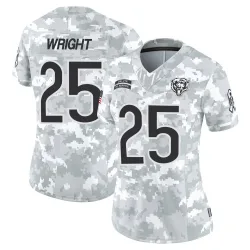 Women's Nahshon Wright Chicago Bears No.25 Limited 2024 Salute to Service Jersey - Arctic Camo