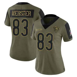 Women's Nsimba Webster Chicago Bears No.83 Limited 2021 Salute To Service Jersey - Olive