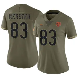 Women's Nsimba Webster Chicago Bears No.83 Limited 2022 Salute To Service Jersey - Olive
