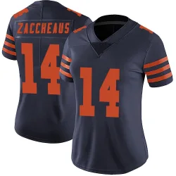 Women's Olamide Zaccheaus Chicago Bears No.14 Limited Alternate Vapor Untouchable Jersey - Navy Blue