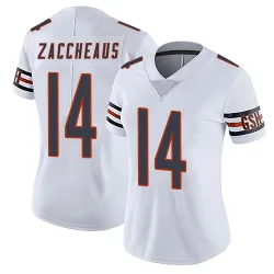 Women's Olamide Zaccheaus Chicago Bears No.14 Limited Vapor Untouchable Jersey - White