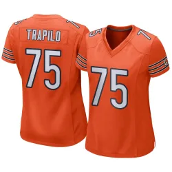 Women's Ozzy Trapilo Chicago Bears No.75 Game Alternate Jersey - Orange