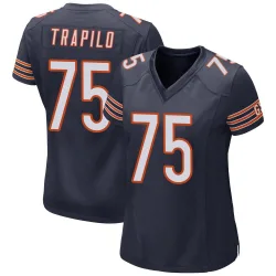 Women's Ozzy Trapilo Chicago Bears No.75 Game Team Color Jersey - Navy