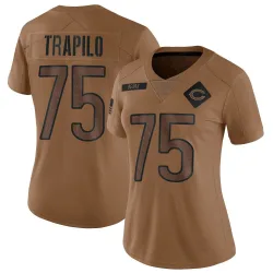 Women's Ozzy Trapilo Chicago Bears No.75 Limited 2023 Salute To Service Jersey - Brown