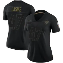 Women's Paul Lasike Chicago Bears No.47 Limited 2020 Salute To Service Jersey - Black