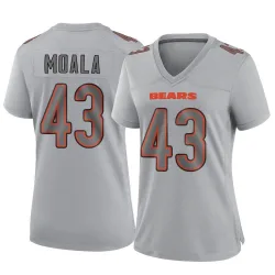 Women's Paul Moala Chicago Bears No.43 Game Atmosphere Fashion Jersey - Gray
