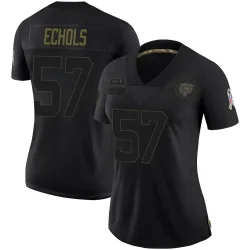 Women's Power Echols Chicago Bears No.57 Limited 2020 Salute To Service Jersey - Black