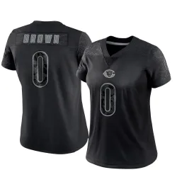 Women's Reggie Brown Chicago Bears No.0 Limited Reflective Jersey - Black