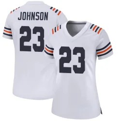 Women's Roschon Johnson Chicago Bears No.23 Game Alternate Classic Jersey - White