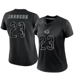 Women's Roschon Johnson Chicago Bears No.23 Limited Reflective Jersey - Black