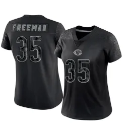 Women's Royce Freeman Chicago Bears No.35 Limited Reflective Jersey - Black