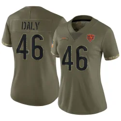 Women's Scott Daly Chicago Bears No.46 Limited 2022 Salute To Service Jersey - Olive