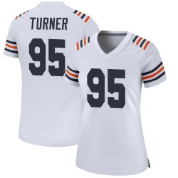 Women's Shemar Turner Chicago Bears No.95 Game Alternate Classic Jersey - White