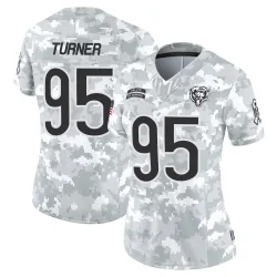 Women's Shemar Turner Chicago Bears No.95 Limited 2024 Salute to Service Jersey - Arctic Camo