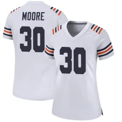 Women's Tarvarius Moore Chicago Bears No.30 Game Alternate Classic Jersey - White