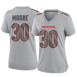 Women's Tarvarius Moore Chicago Bears No.30 Game Atmosphere Fashion Jersey - Gray