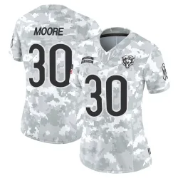 Women's Tarvarius Moore Chicago Bears No.30 Limited 2024 Salute to Service Jersey - Arctic Camo