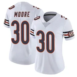 Women's Tarvarius Moore Chicago Bears No.30 Limited Vapor Untouchable Jersey - White