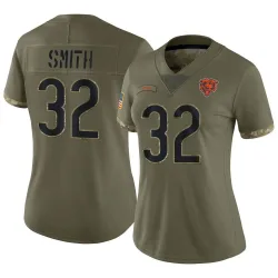 Women's Terell Smith Chicago Bears No.32 Limited 2022 Salute To Service Jersey - Olive