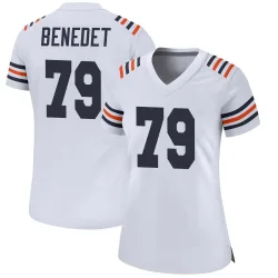 Women's Theo Benedet Chicago Bears No.79 Game Alternate Classic Jersey - White
