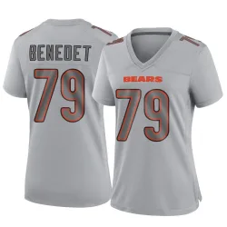 Women's Theo Benedet Chicago Bears No.79 Game Atmosphere Fashion Jersey - Gray