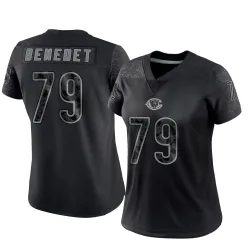 Women's Theo Benedet Chicago Bears No.79 Limited Reflective Jersey - Black