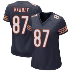 Women's Tom Waddle Chicago Bears No.87 Game Team Color Jersey - Navy