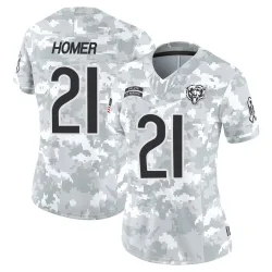 Women's Travis Homer Chicago Bears No.21 Limited 2024 Salute to Service Jersey - Arctic Camo