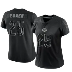 Women's Trestan Ebner Chicago Bears No.25 Limited Reflective Jersey - Black