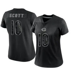 Women's Tyler Scott Chicago Bears No.10 Limited Reflective Jersey - Black