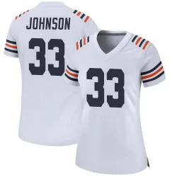 Women's Tysheem Johnson Chicago Bears No.33 Game Alternate Classic Jersey - White